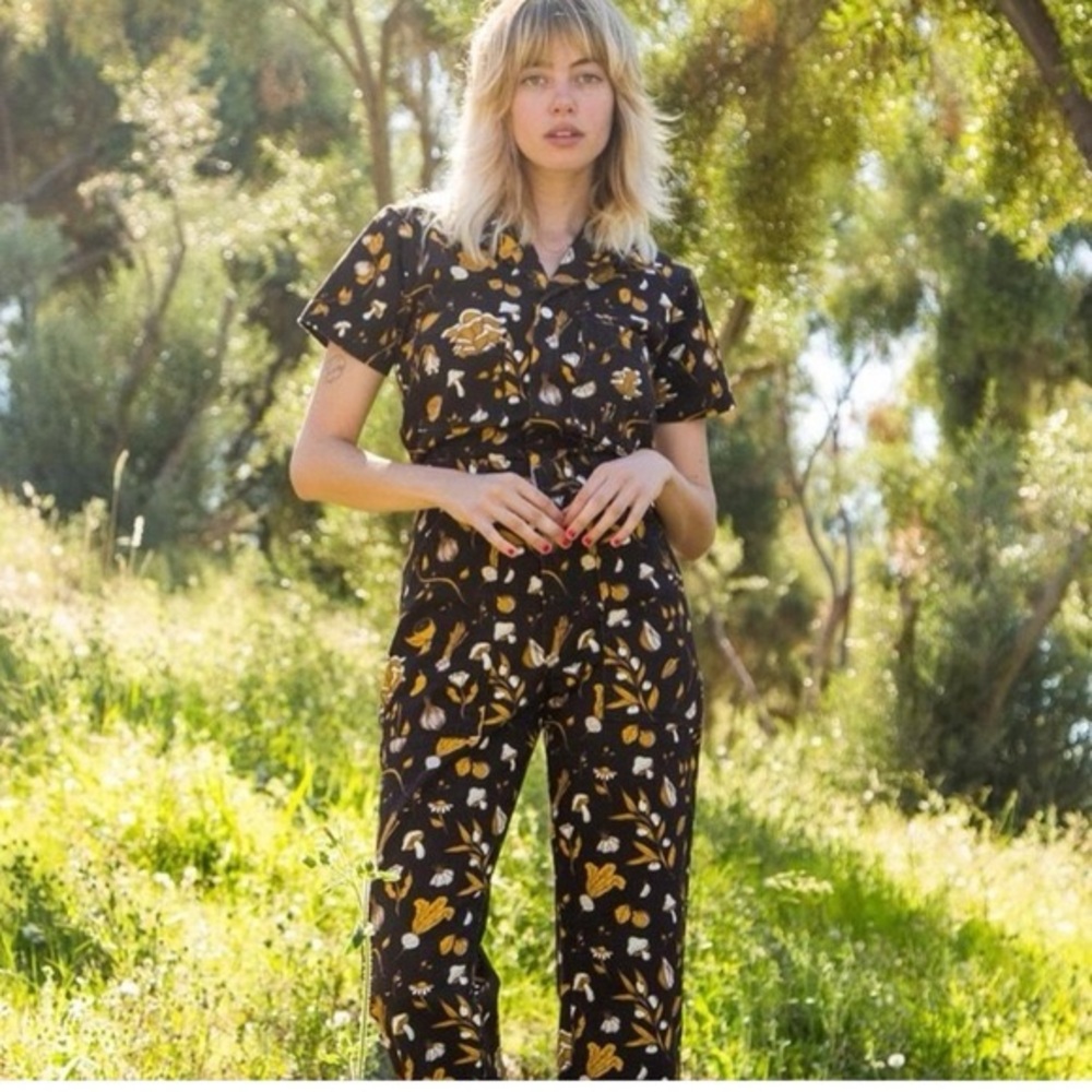 Big Bud Press short sleeve jumpsuit in cookbook